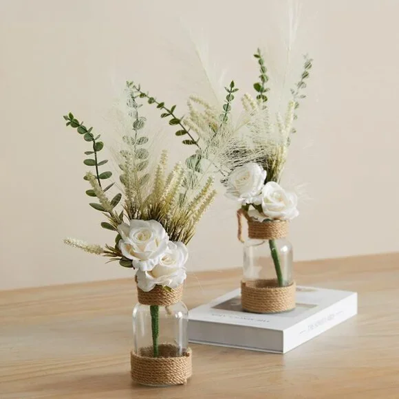 New 2Pack Mason Jar Sconce Wall Decor Rustic LED Fairy Lights Spring Flowers
